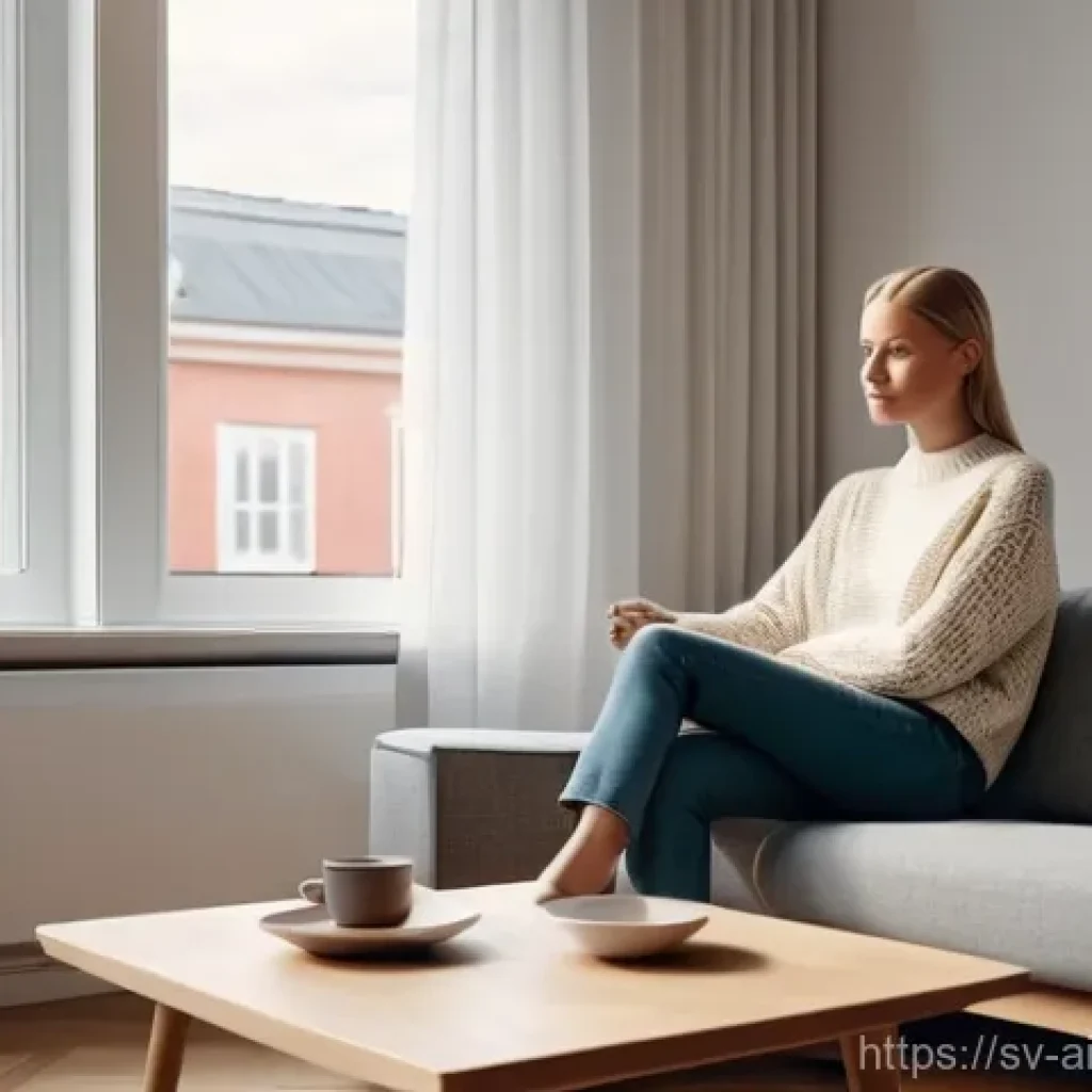 AI 윤리와 AI 감시 체계 - **Prompt 1: Digital Footprint in a Nordic Home**
    "A young adult (mid-20s, wearing a cozy, muted-...