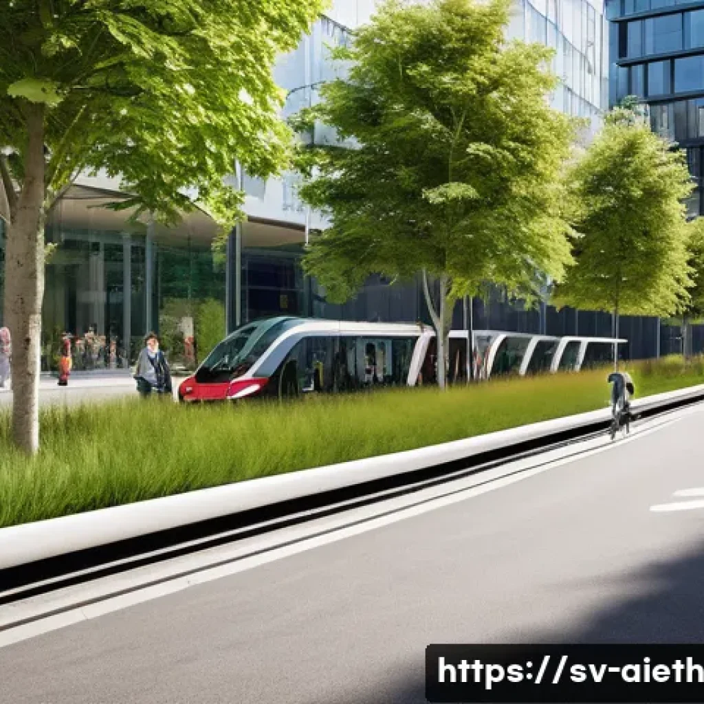 AI 윤리와 자율 주행차 - **Prompt 1: Futuristic Urban Harmony**
    "A wide-angle shot of a vibrant, futuristic European city...